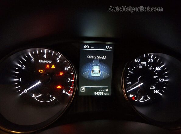 5N1AT2MV9HC741234 2017 NISSAN ROGUE Черный Вид щитка приборов