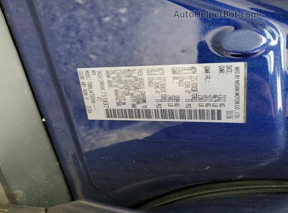 5N1AT2MVXHC733837 2017 NISSAN ROGUE Blue Widok naklejki z numerem VIN