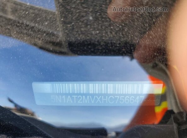 5N1AT2MVXHC756647 2017 NISSAN ROGUE Silver Вид підкапотного простору