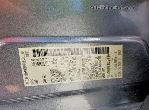 5N1AT3AA0MC819434 2021 NISSAN ROGUE Gray Vista interior de 360 grados