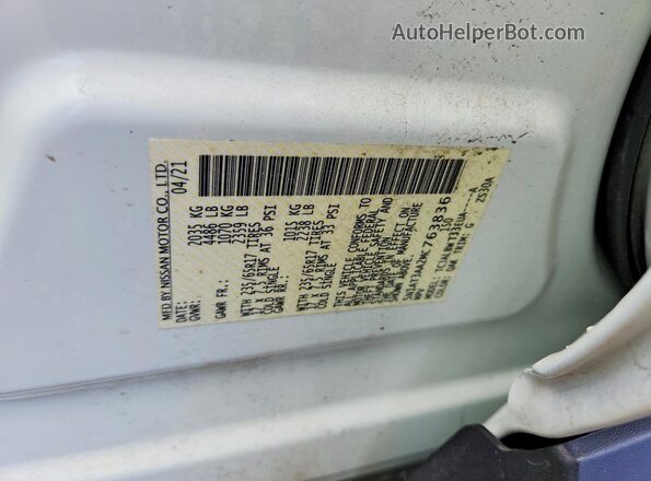 5N1AT3AA2MC763836 2021 NISSAN ROGUE White სალონის 360-გრადუსიანი ხედი
