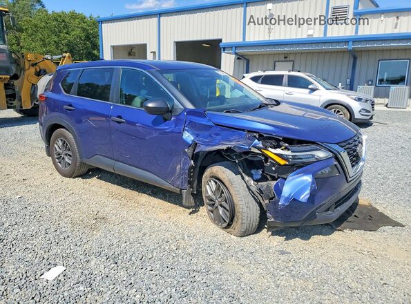 5N1AT3AA4MC683972 2021 NISSAN ROGUE Blue Передня права чверть