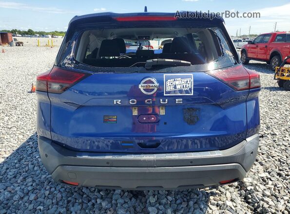 5N1AT3AAXMC788161 2021 NISSAN ROGUE Blue Вид ззаду