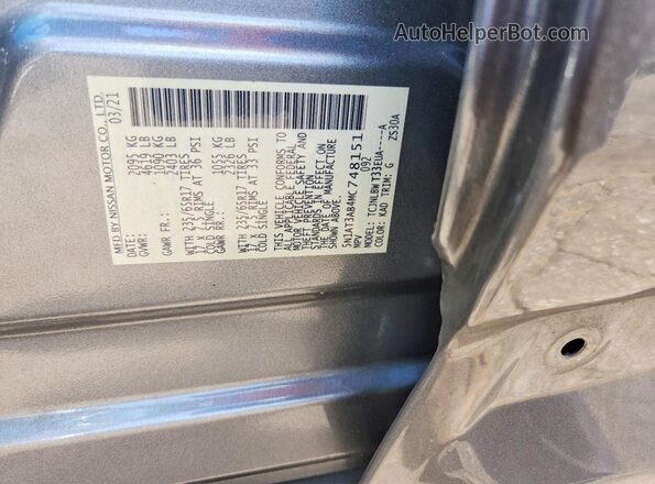 5N1AT3AB4MC748151 2021 NISSAN ROGUE Gray Engine compartment view