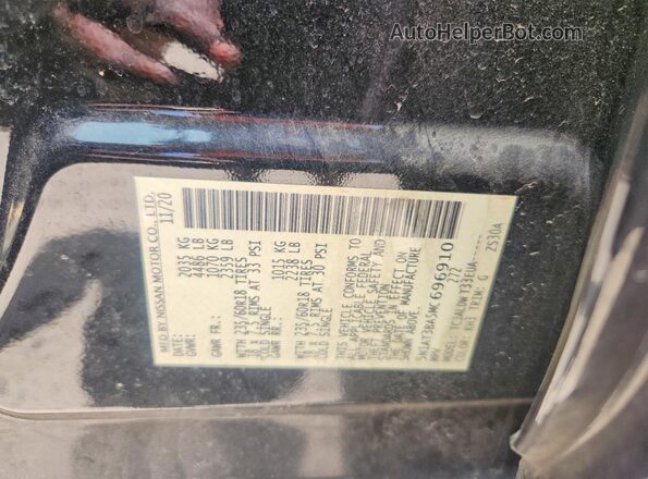 5N1AT3BA5MC696910 2021 NISSAN ROGUE Серый Вид наклейки с VIN-кодом