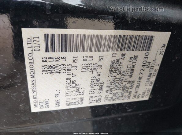5N1AT3BA7MC724030 2021 NISSAN ROGUE Черный Вид подкапотного пространства