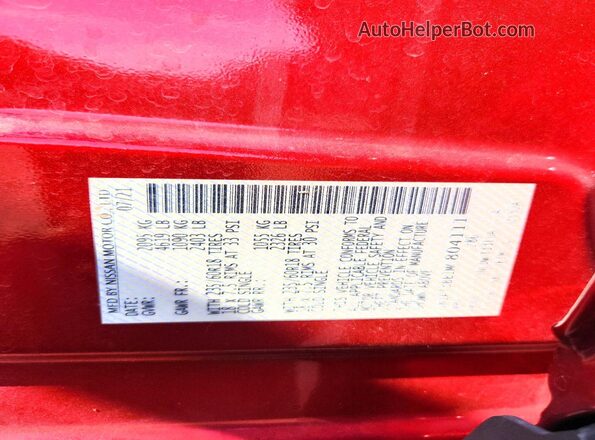 5N1AT3BB1MC804111 2021 NISSAN ROGUE Red Widok naklejki z numerem VIN