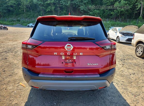 5N1AT3BB1MC804111 2021 NISSAN ROGUE Red Widok z tyłu