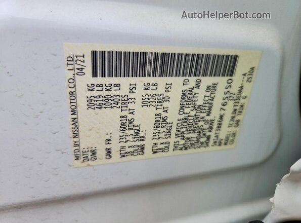 5N1AT3BB6MC765550 2021 NISSAN ROGUE White Engine compartment view