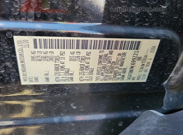 5N1AT3BB7MC699221 2021 NISSAN ROGUE Black Widok naklejki z numerem VIN