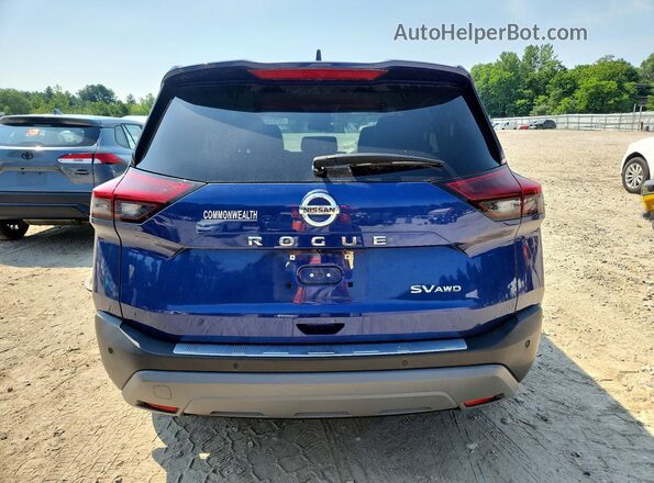 5N1AT3BB8MC687627 2021 NISSAN ROGUE Blue უკანა ხედი