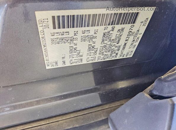 5N1AT3BB8MC820970 2021 NISSAN ROGUE Gray VIN կոդի պիտակի տեսք