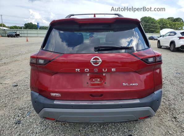 5N1AT3CB3MC761244 2021 NISSAN ROGUE Red Widok z tyłu