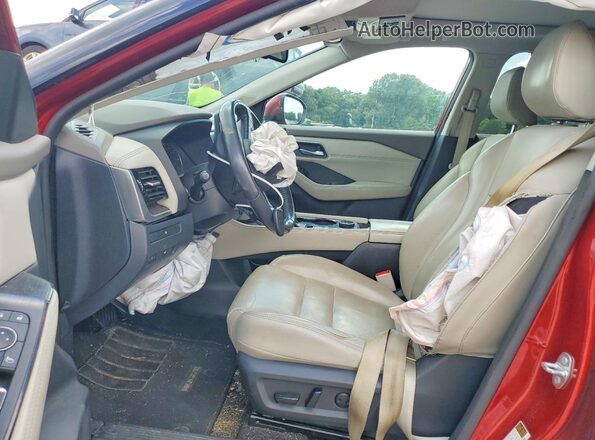 5N1AT3CB3MC761244 2021 NISSAN ROGUE Red Widok wnętrza z przodu