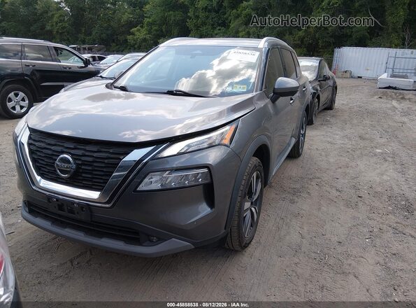5N1AT3CB7MC730157 2021 NISSAN ROGUE Gray Առջևի ձախ երեք քառորդ տեսարան
