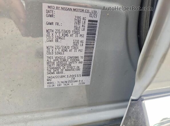 5N1AZ2CS8PC120555 2023 NISSAN MURANO Gray Вид наклейки з VIN-кодом