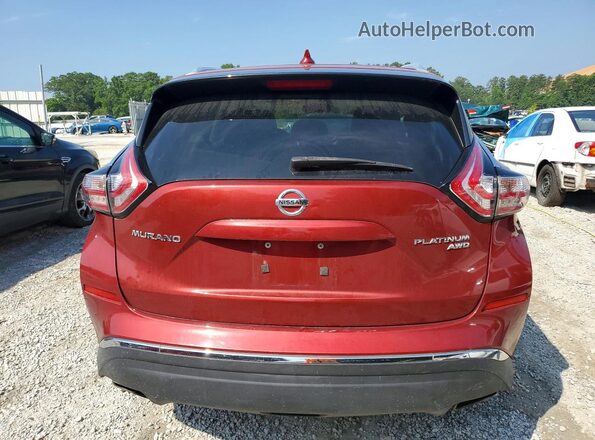 5N1AZ2MH2JN180443 2018 NISSAN MURANO Red Vista trasera