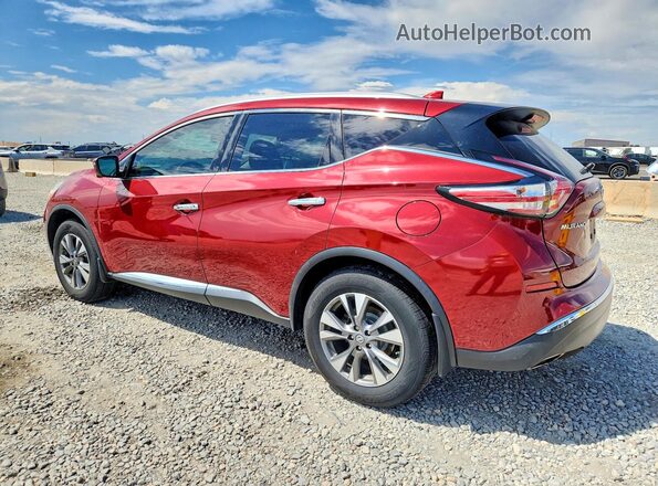 5N1AZ2MH7HN192369 2017 NISSAN MURANO Красный Задняя левая четверть