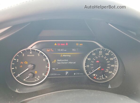 5N1AZ2MS3KN118465 2019 NISSAN MURANO Black Вид щитка приладів