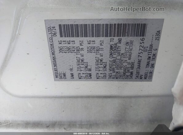 5N1BT3AA4RC757256 2024 NISSAN ROGUE Белый Вид подкапотного пространства