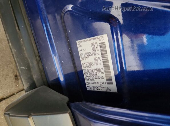 5N1BT3AAXPC875342 2023 NISSAN ROGUE Blue Vista de la etiqueta del VIN