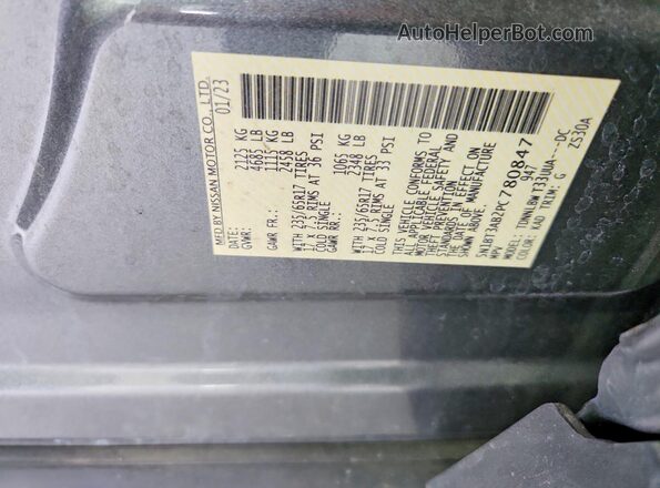 5N1BT3AB2PC780847 2023 NISSAN ROGUE Gray Widok wnętrza 360 stopni