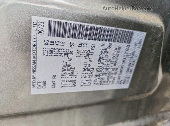 5N1BT3AB5PC901788 2023 NISSAN ROGUE Серый Вид наклейки с VIN-кодом