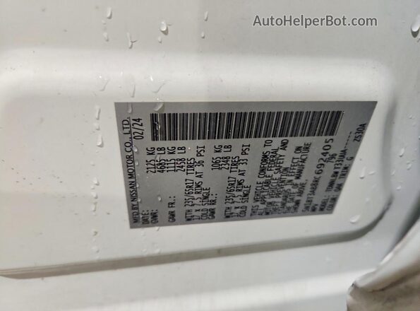 5N1BT3AB8RC692405 2024 NISSAN ROGUE Белый Вид наклейки с VIN-кодом