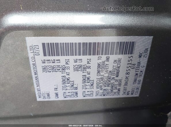 5N1BT3BA1PC855155 2023 NISSAN ROGUE Gray ძრავის განყოფილების ხედი