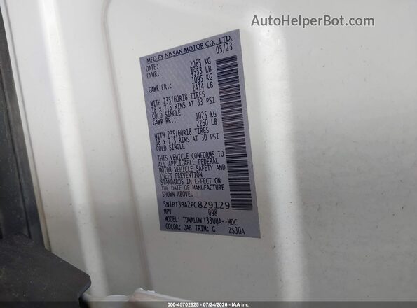 5N1BT3BA2PC829129 2023 NISSAN ROGUE White Вид підкапотного простору