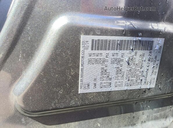 5N1BT3BA2RC674228 2024 NISSAN ROGUE Gray VIN sticker view