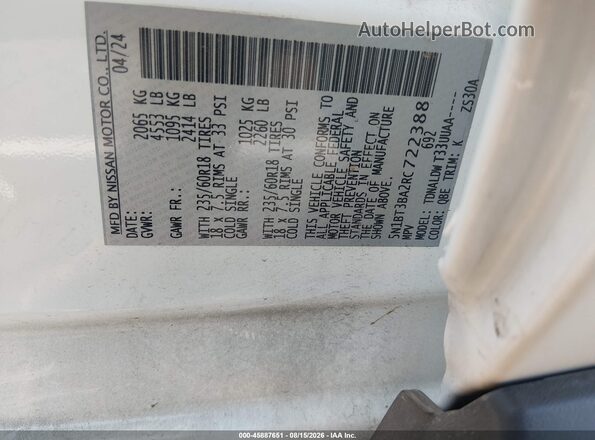 5N1BT3BA2RC722388 2024 NISSAN ROGUE White Շարժիչի բաժամունքի տեսք