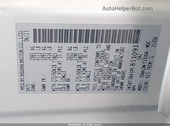 5N1BT3BA3PC851091 2023 NISSAN ROGUE Серебряный Вид подкапотного пространства