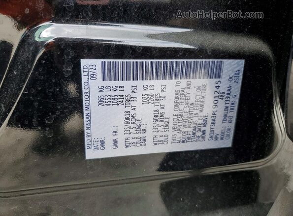 5N1BT3BA3PC901245 2023 NISSAN ROGUE Black VIN კოდის სტიკერის ხედი