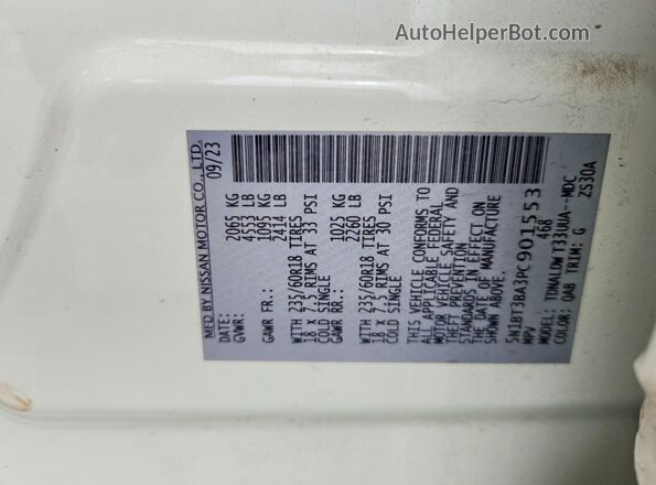 5N1BT3BA3PC901553 2023 NISSAN ROGUE White Vista del compartimento del motor