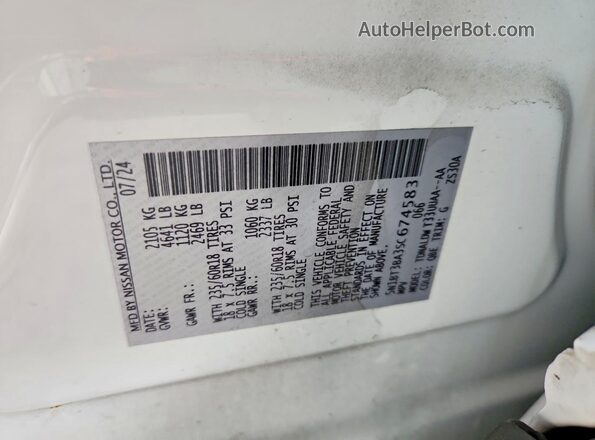 5N1BT3BA3SC674583 2025 NISSAN ROGUE White ძრავის განყოფილების ხედი