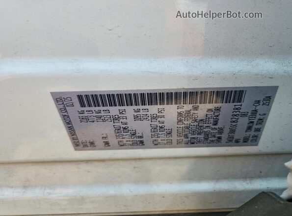 5N1BT3BB5SC828381 2025 NISSAN ROGUE White Vista de la etiqueta del VIN