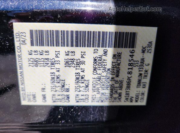 5N1BT3BB6PC818546 2023 NISSAN ROGUE Black Vista del compartimento del motor