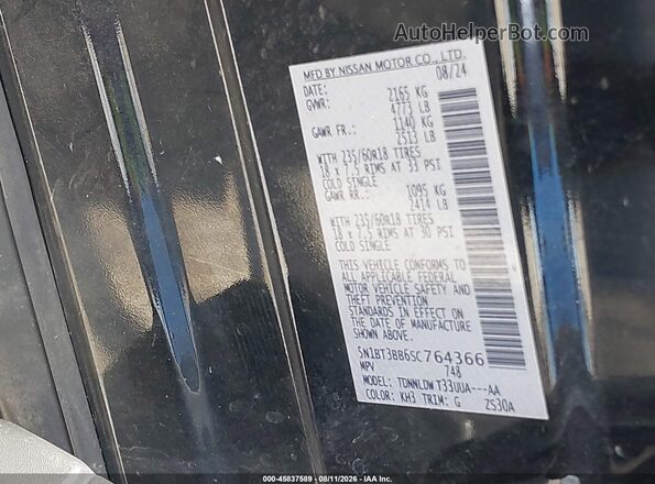 5N1BT3BB6SC764366 2025 NISSAN ROGUE Black Widok komory silnika