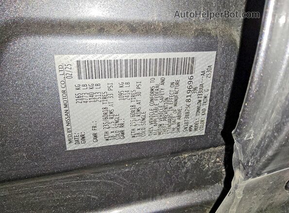 5N1BT3BB7SC819696 2025 NISSAN ROGUE Gray Vista de la etiqueta del VIN