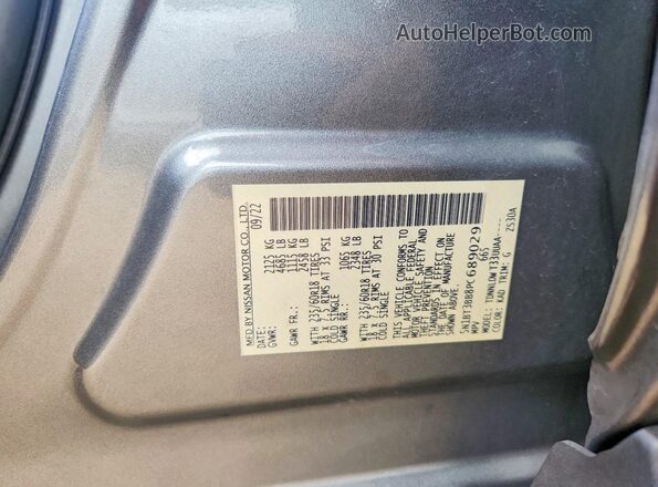 5N1BT3BB8PC689029 2023 NISSAN ROGUE Gray VIN կոդի պիտակի տեսք