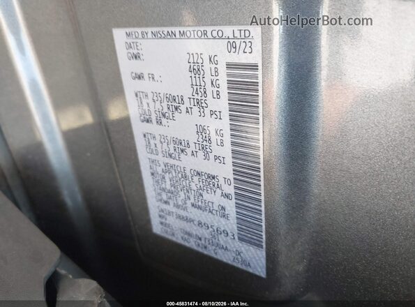 5N1BT3BB8PC895693 2023 NISSAN ROGUE Gray ძრავის განყოფილების ხედი