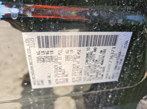 5N1BT3CA3TC736371 2026 NISSAN ROGUE Black Widok naklejki z numerem VIN
