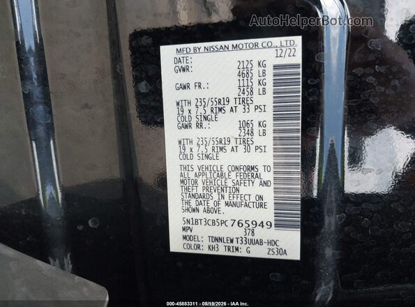 5N1BT3CB5PC765949 2023 NISSAN ROGUE Black Widok komory silnika