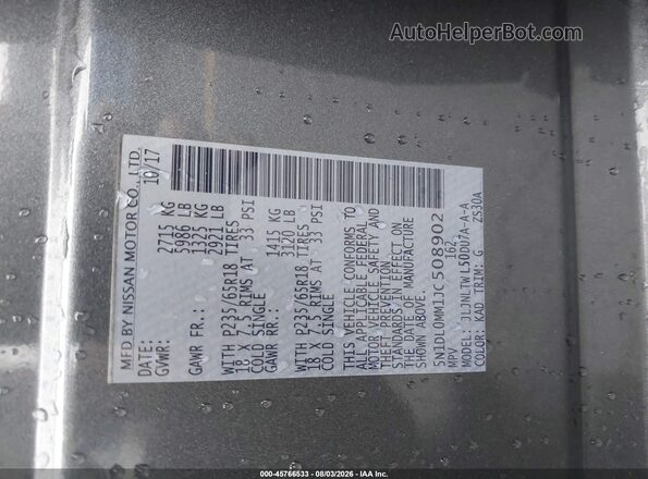 5N1DL0MM1JC508902 2018 INFINITI QX60 Silver Vista del compartimento del motor