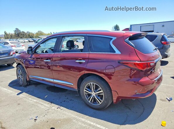 5N1DL0MM1KC558989 2019 INFINITI QX60 Red Rear left