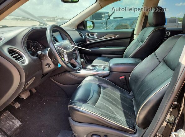 5N1DL0MM8HC551367 2017 INFINITI QX60 Black Widok wnętrza z przodu