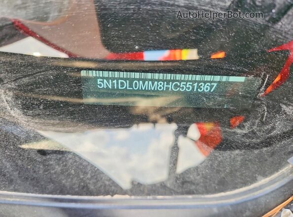 5N1DL0MM8HC551367 2017 INFINITI QX60 Black Widok naklejki z numerem VIN