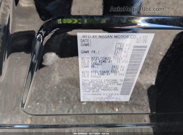 5N1DL0MN0HC515634 2017 INFINITI QX60 Black Вид підкапотного простору