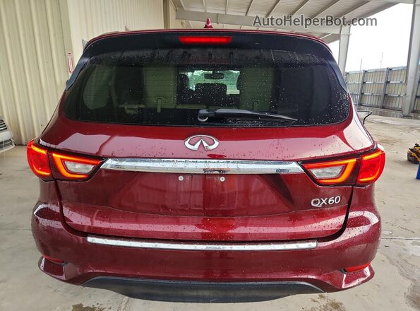 5N1DL0MN8KC502623 2019 INFINITI QX60 Maroon Vista interior trasera